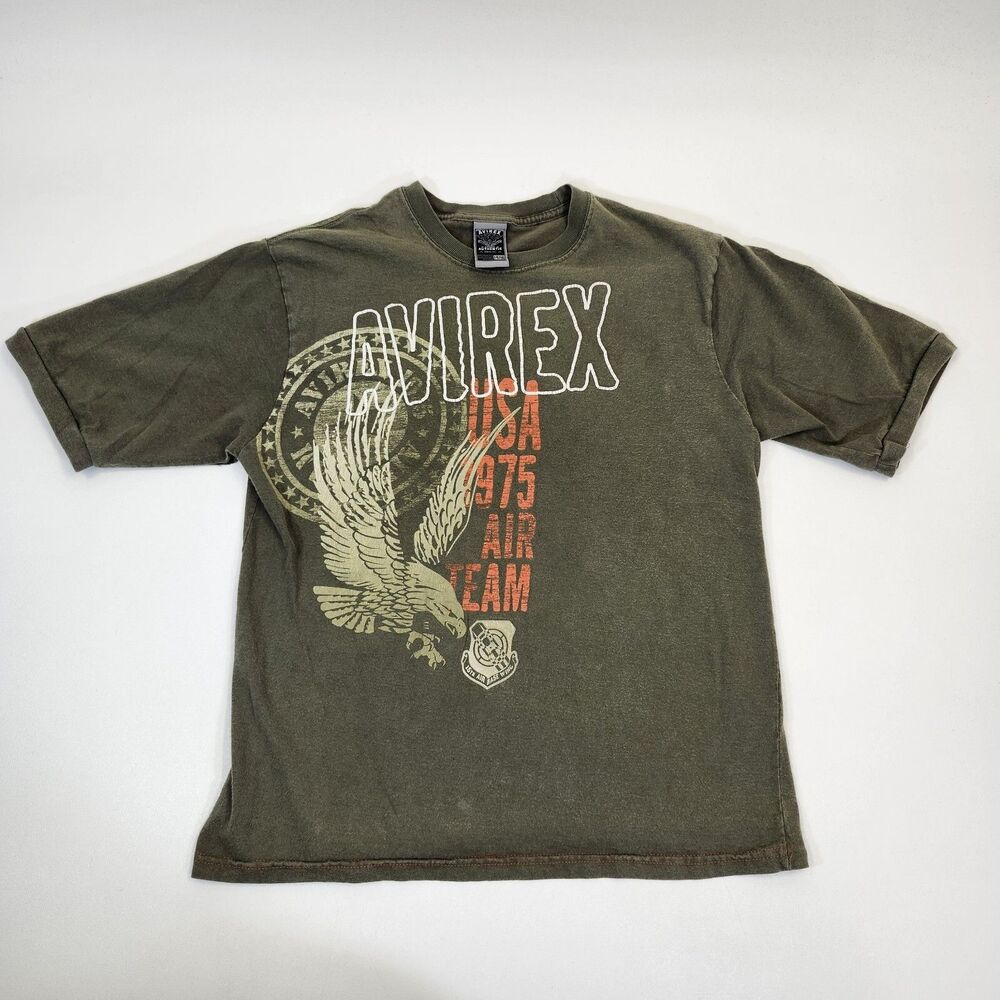 3 Avirex Shirts Mens Size Large 14/16 Polos T-Shirt Vintage Y2K Ombre Grunge